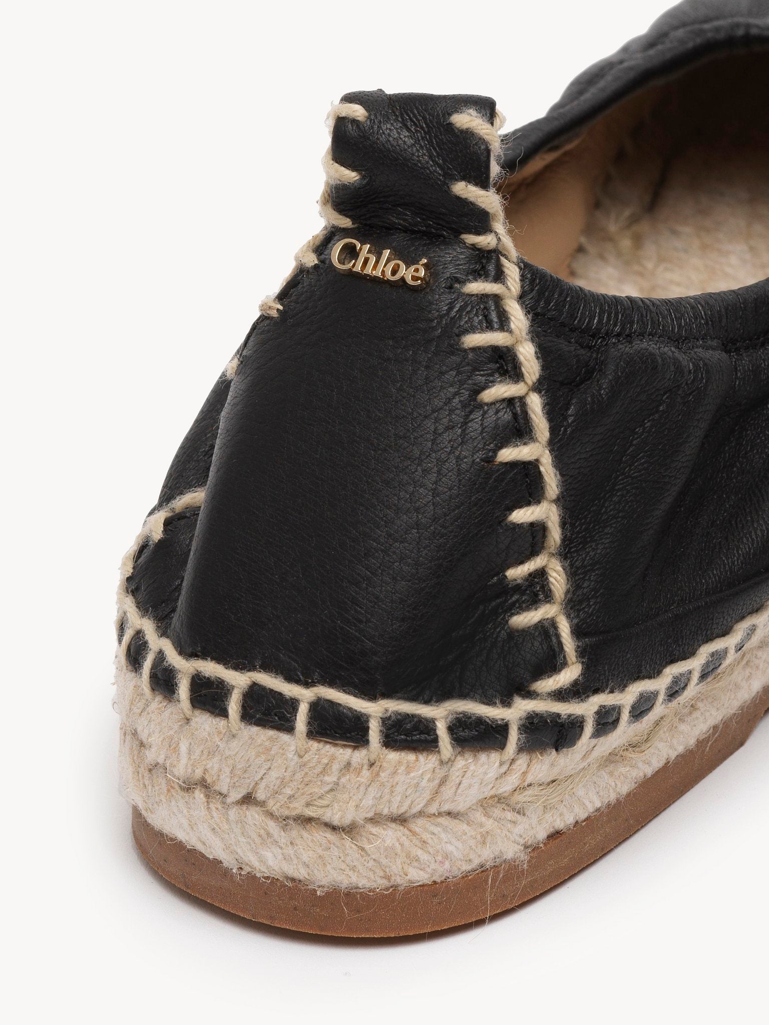 Ballerines espadrilles Lucinda en cuir - Black