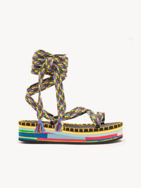 Sandales Lou à triples lacets - Multicolor