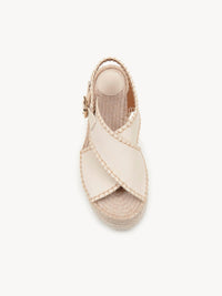 Espadrilles compensées Lucinda en cuir - Eggshell