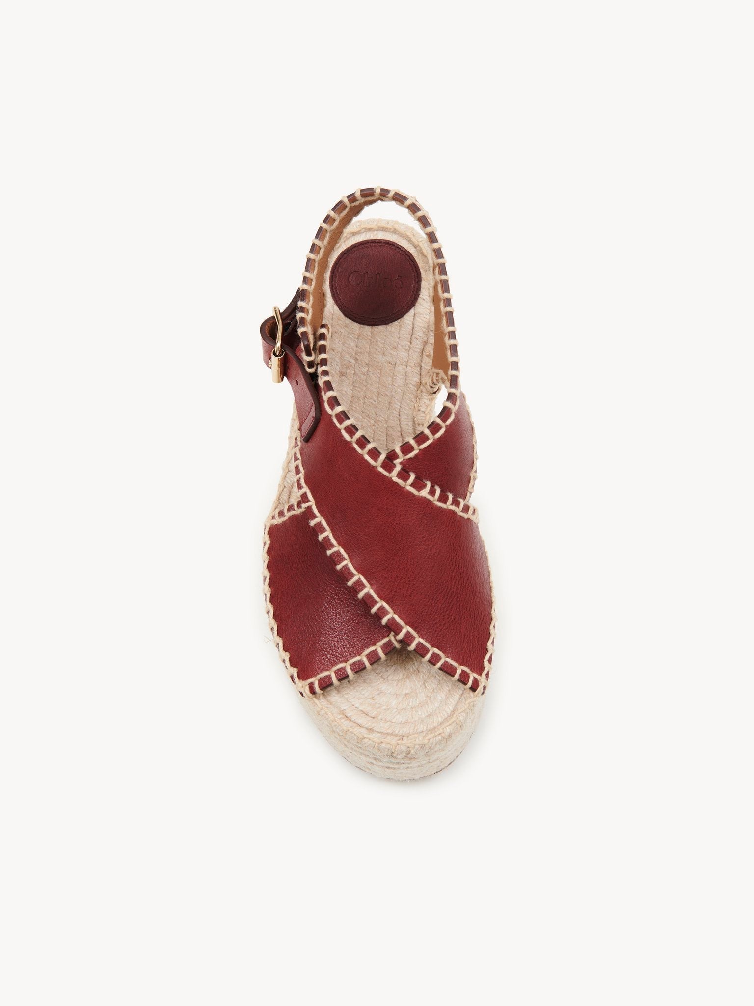 Espadrilles compensées Lucinda en cuir - Rusted Red