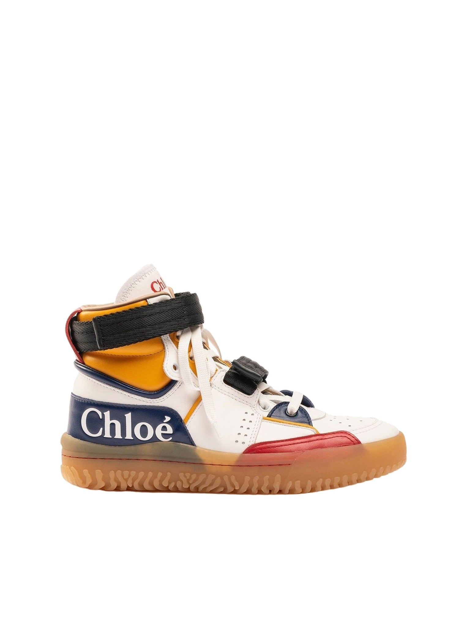 Sneakers Franckie en cuir - White & Orange