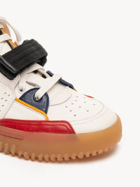 Sneakers Franckie en cuir - White & Orange