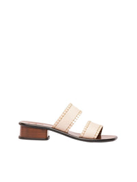 Mules Laia à double brides en cuir - Eggshell