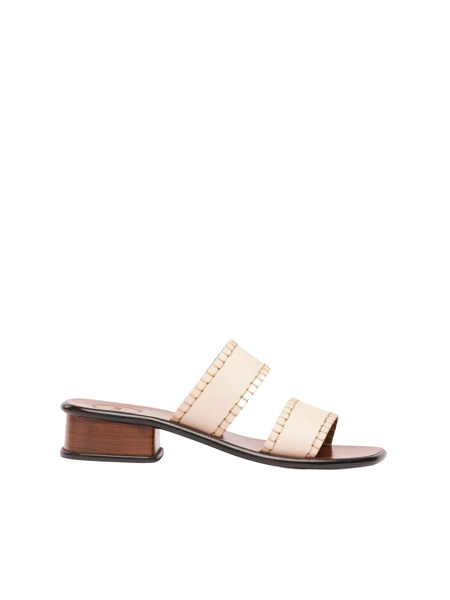 Mules Laia à double brides en cuir - Eggshell