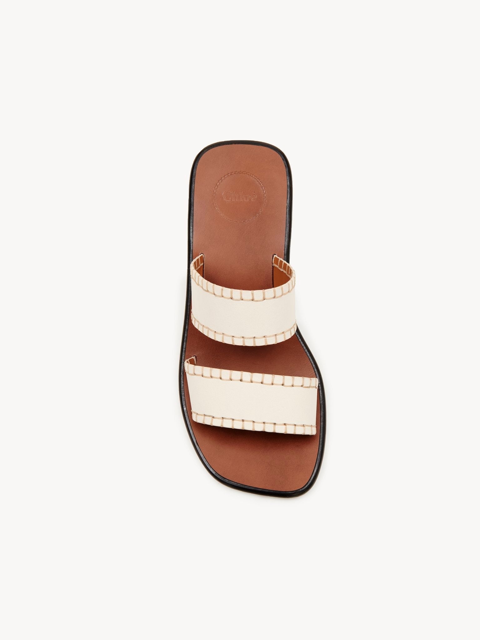 Mules Laia à double brides en cuir - Eggshell