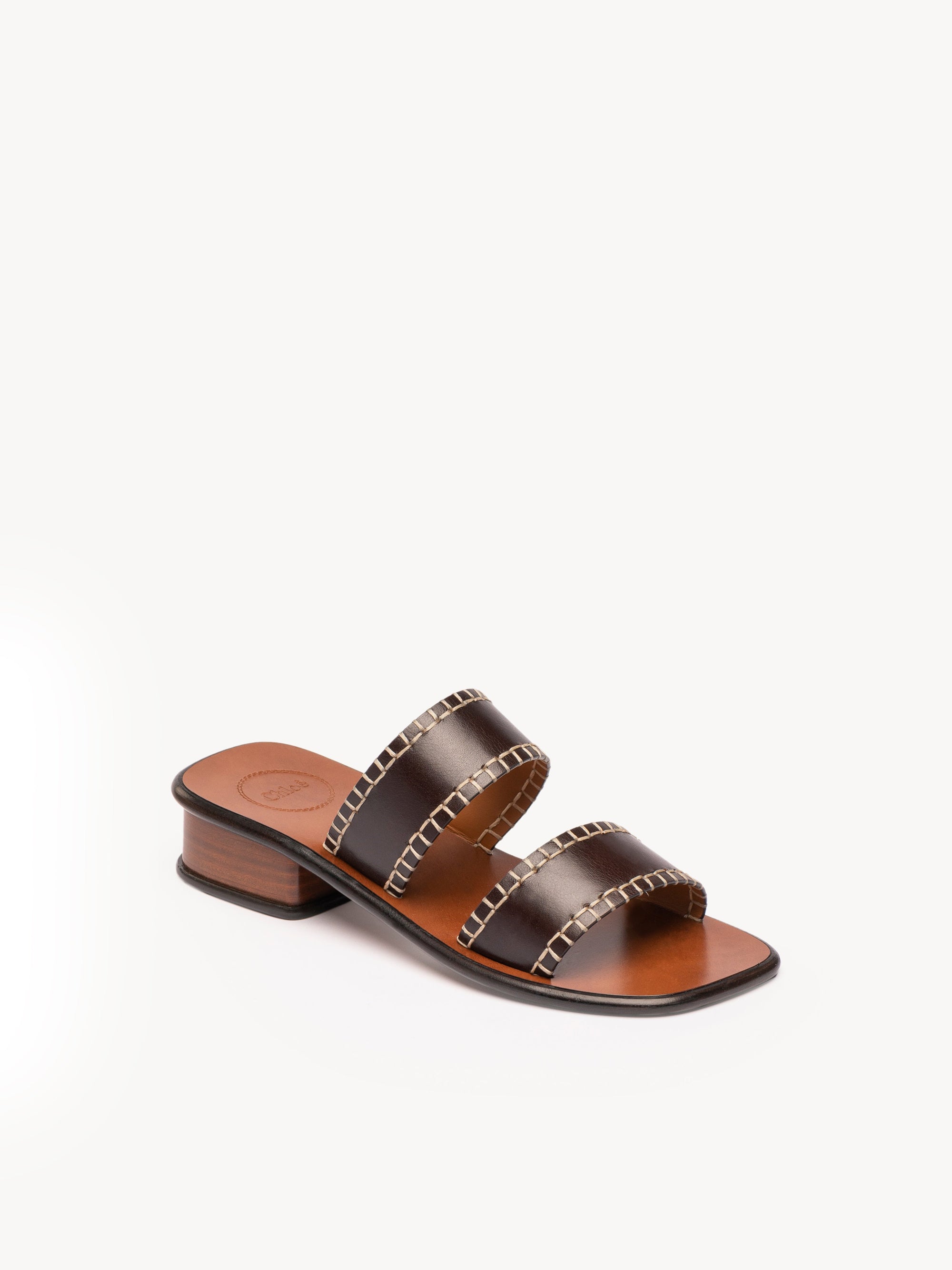 Sandales à talons Laia en cuir - Ebony Brown