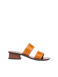 Mules Laia à double brides en cuir - Tan