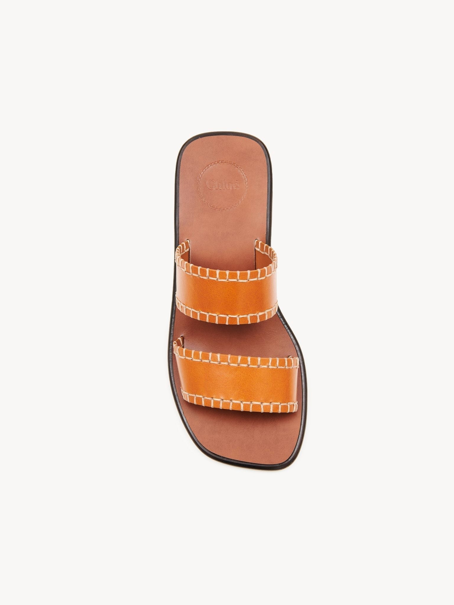 Mules Laia à double brides en cuir - Tan