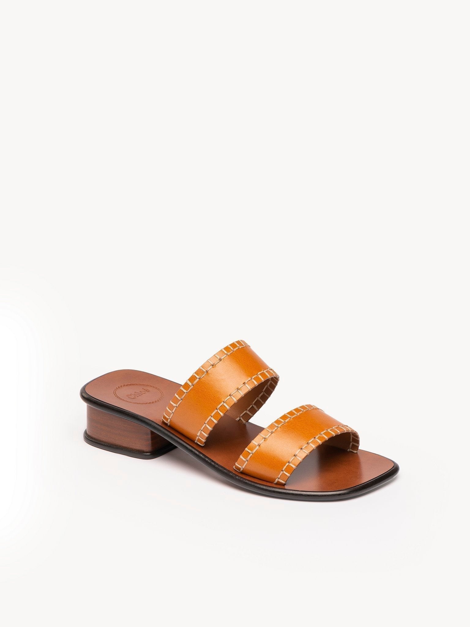 Mules Laia à double brides en cuir - Tan