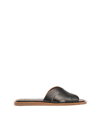 Sandales Lucille en cuir semi-brillant - Noir