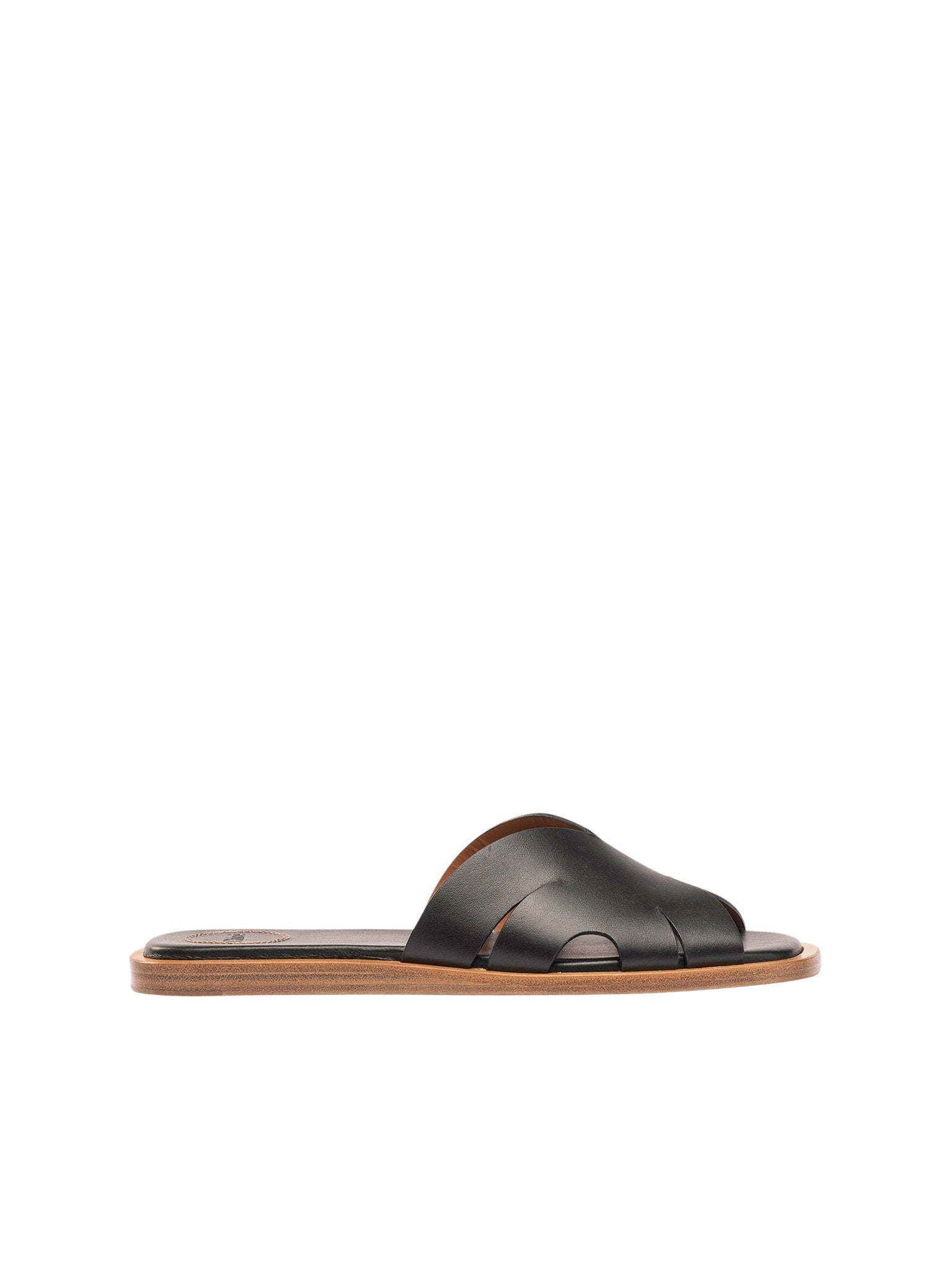 Sandales Lucille en cuir semi-brillant - Noir