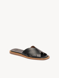 Sandales Lucille en cuir semi-brillant - Noir