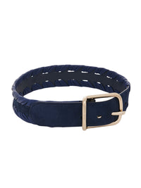 Ceinture Joe tissée en cuir - Marine