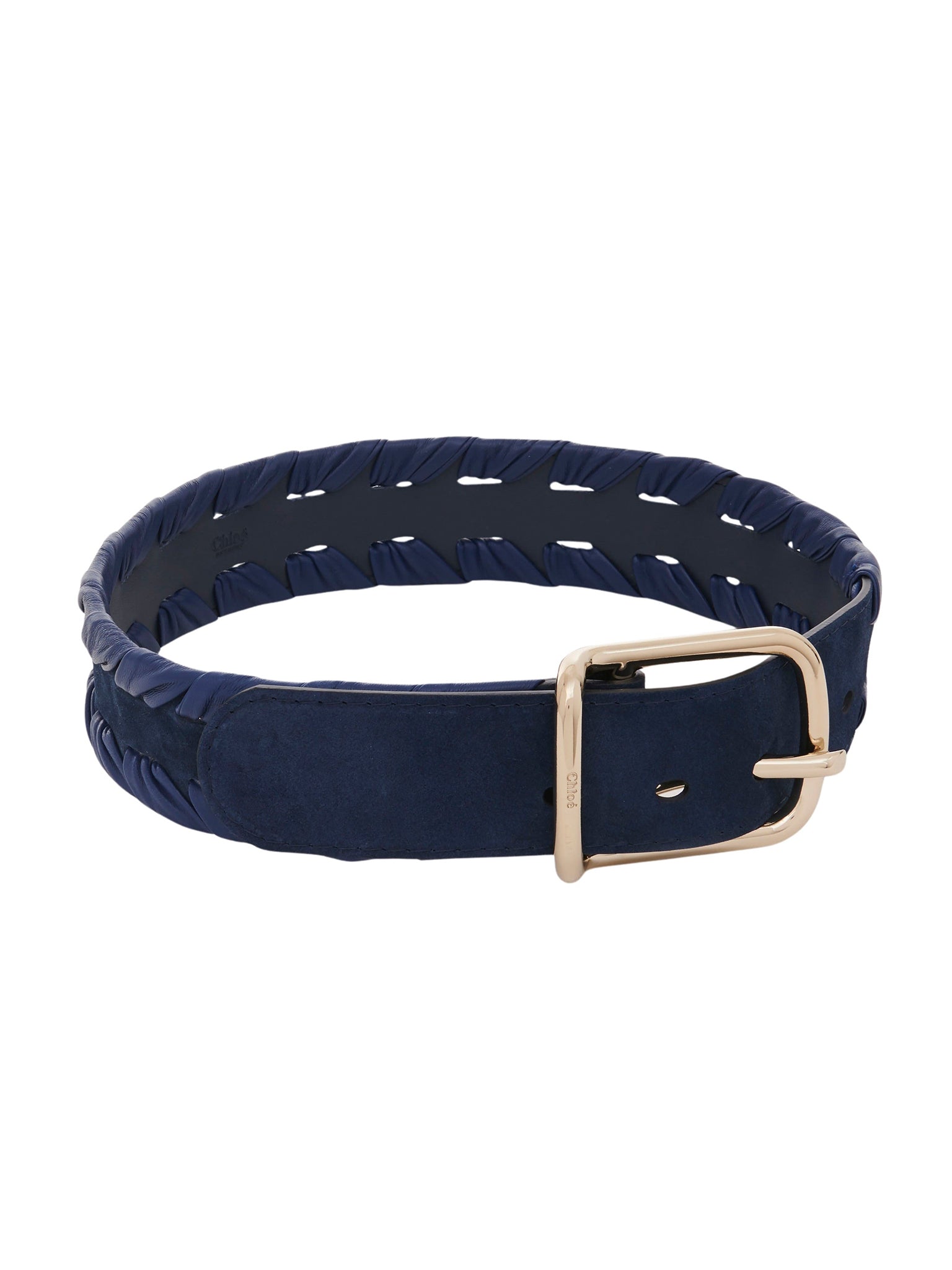 Ceinture Joe tissée en cuir - Marine