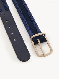 Ceinture Joe tissée en cuir - Marine