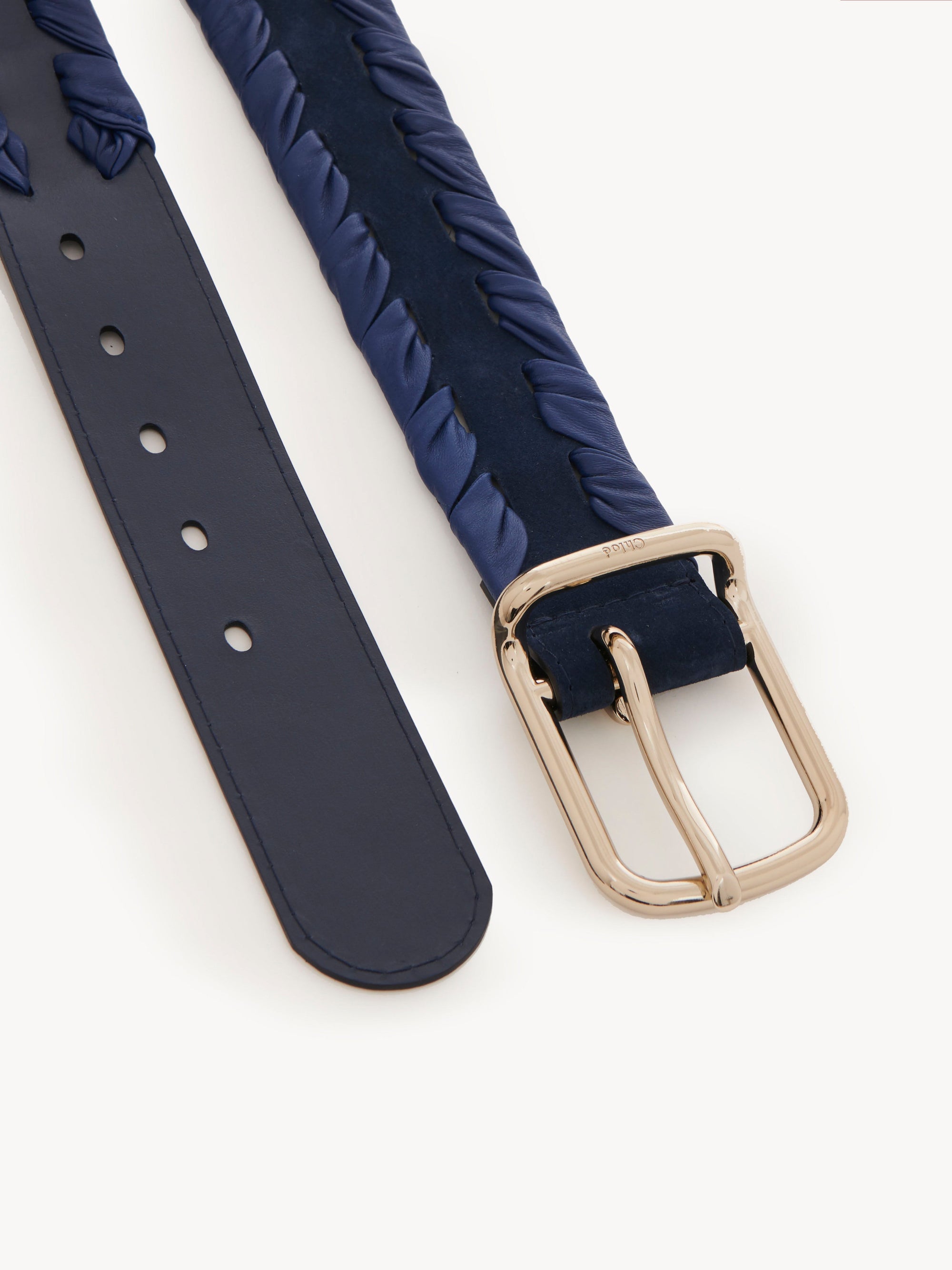 Ceinture Joe tissée en cuir - Marine