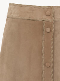Jupe boutonnée en cuir - Sandy Khaki