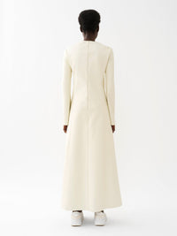 Robe longue Lacée en cuir - Confident White