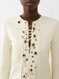 Robe longue Lacée en cuir - Confident White