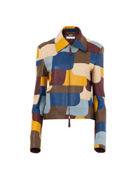Veste Patchwork en nappa - Multicolor