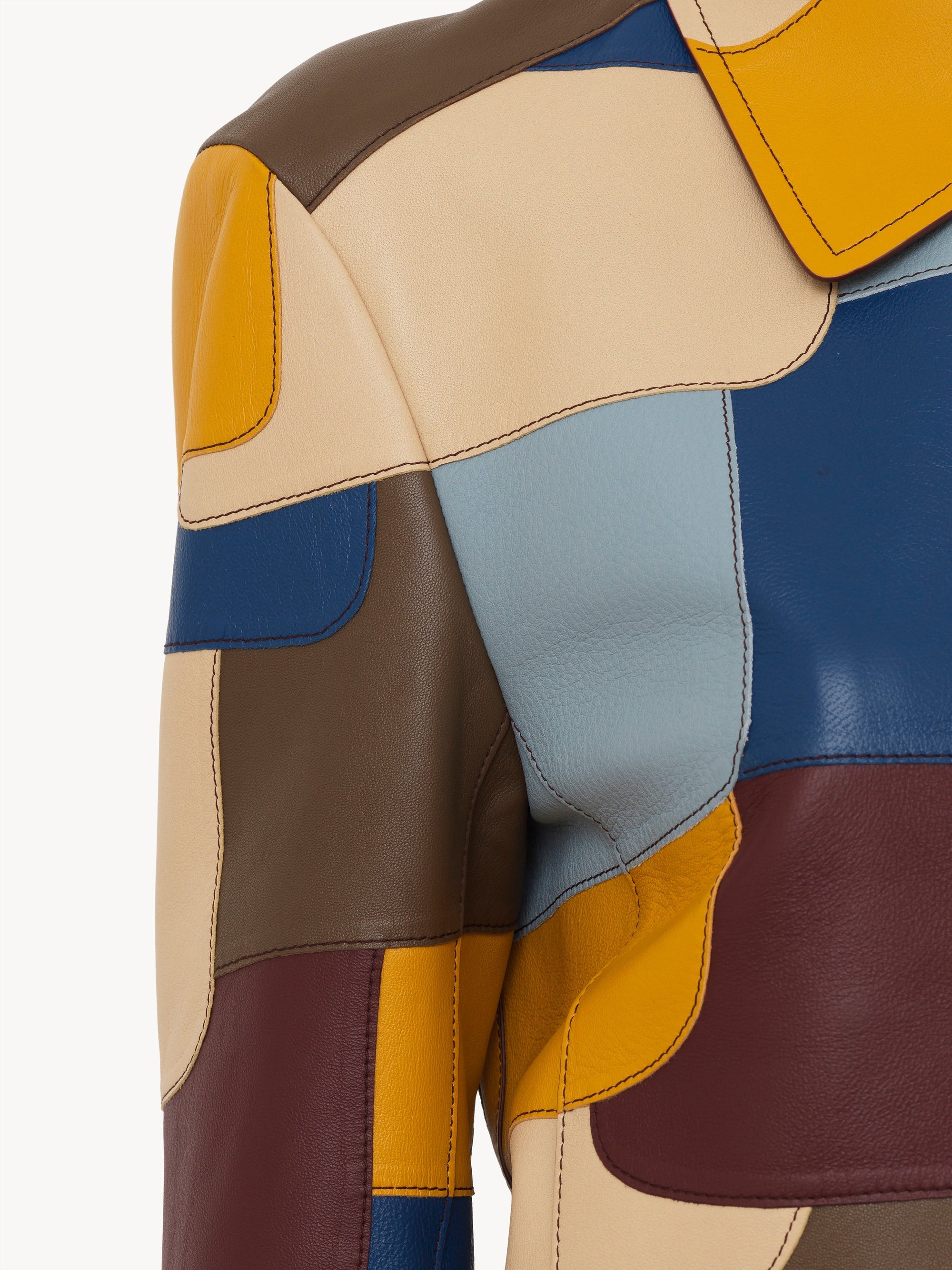 Veste Patchwork en nappa - Multicolor