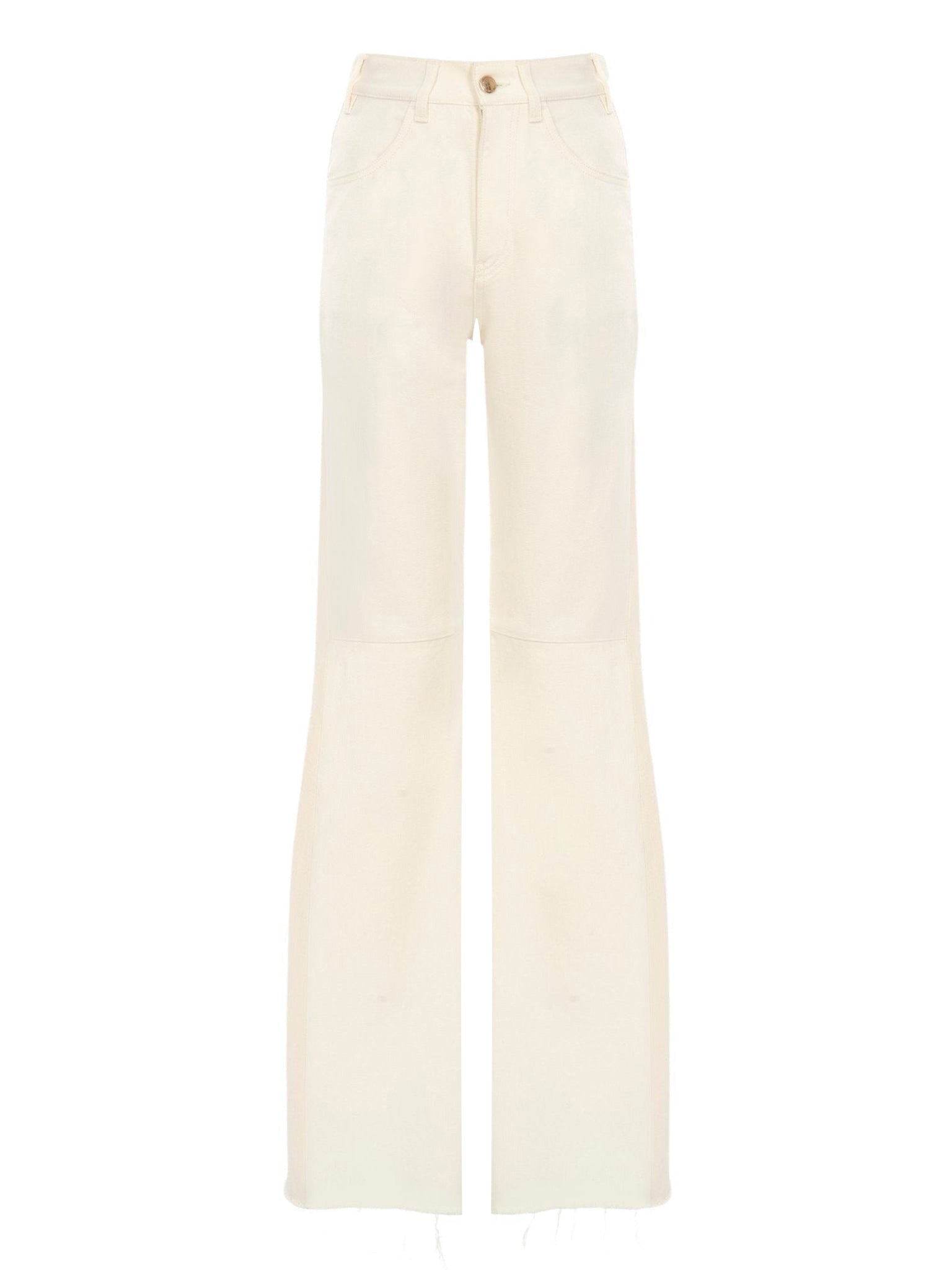 Pantalon coupe évasé - White & Beige