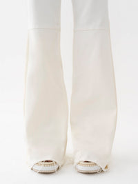 Pantalon coupe évasé - White & Beige