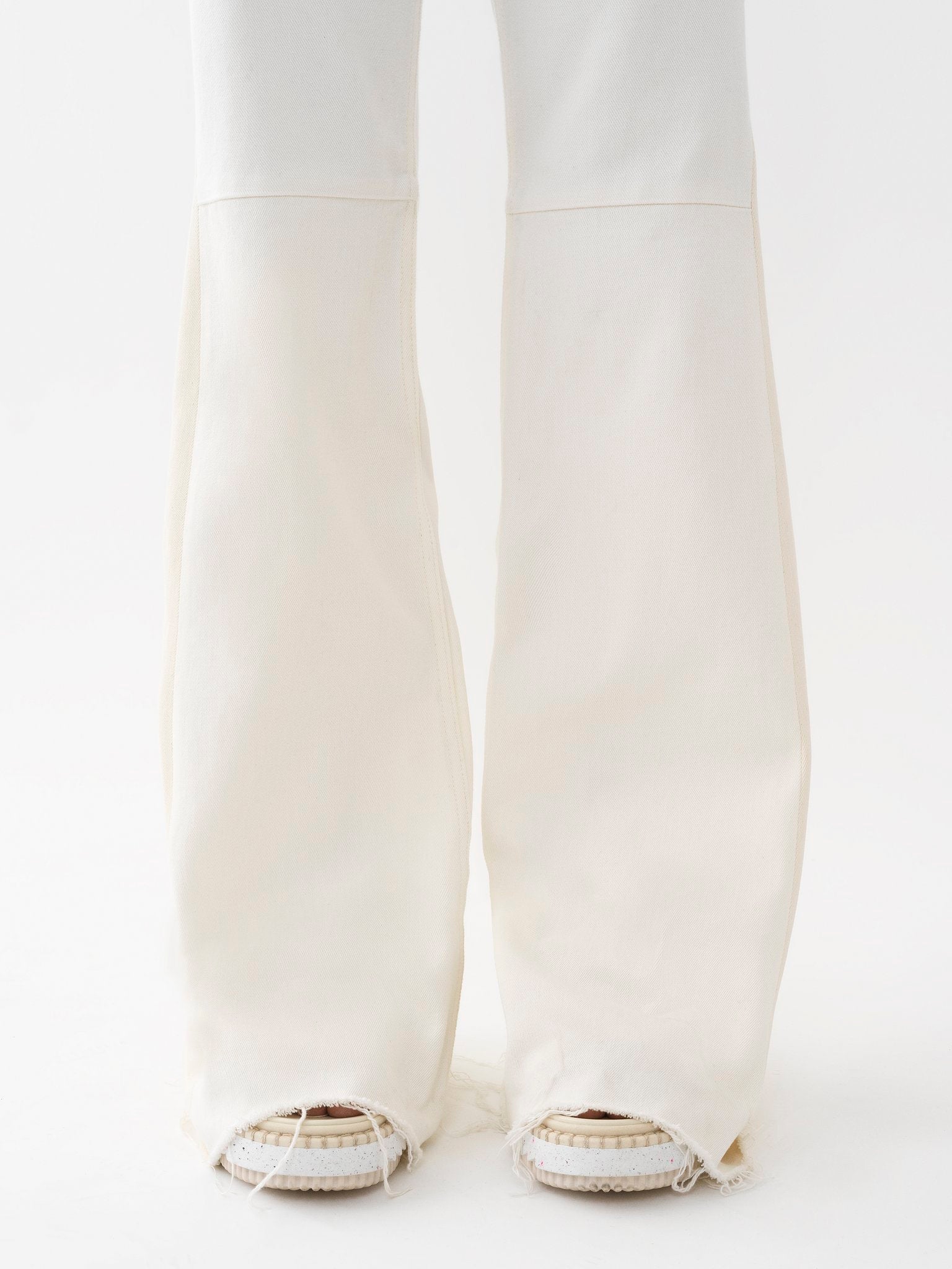 Pantalon coupe évasé - White & Beige