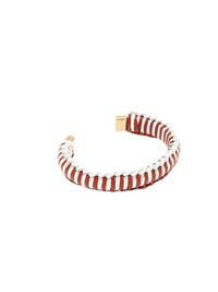 Braçelet Lallo en laiton - Brown & White