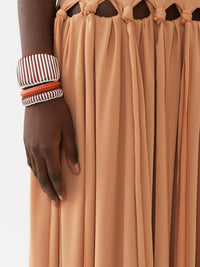 Manchette Lallo en laiton - Brown & White