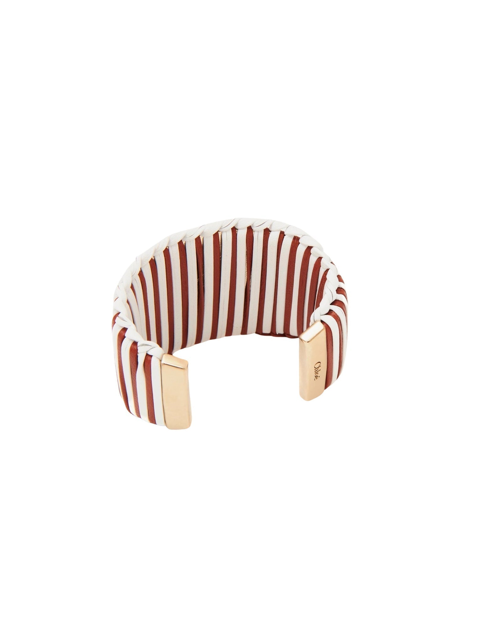 Manchette Lallo en laiton - Brown & White