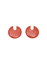 Boucles d'oreilles Jemma avec pierre semi-préçieuse - Scarlet Orange