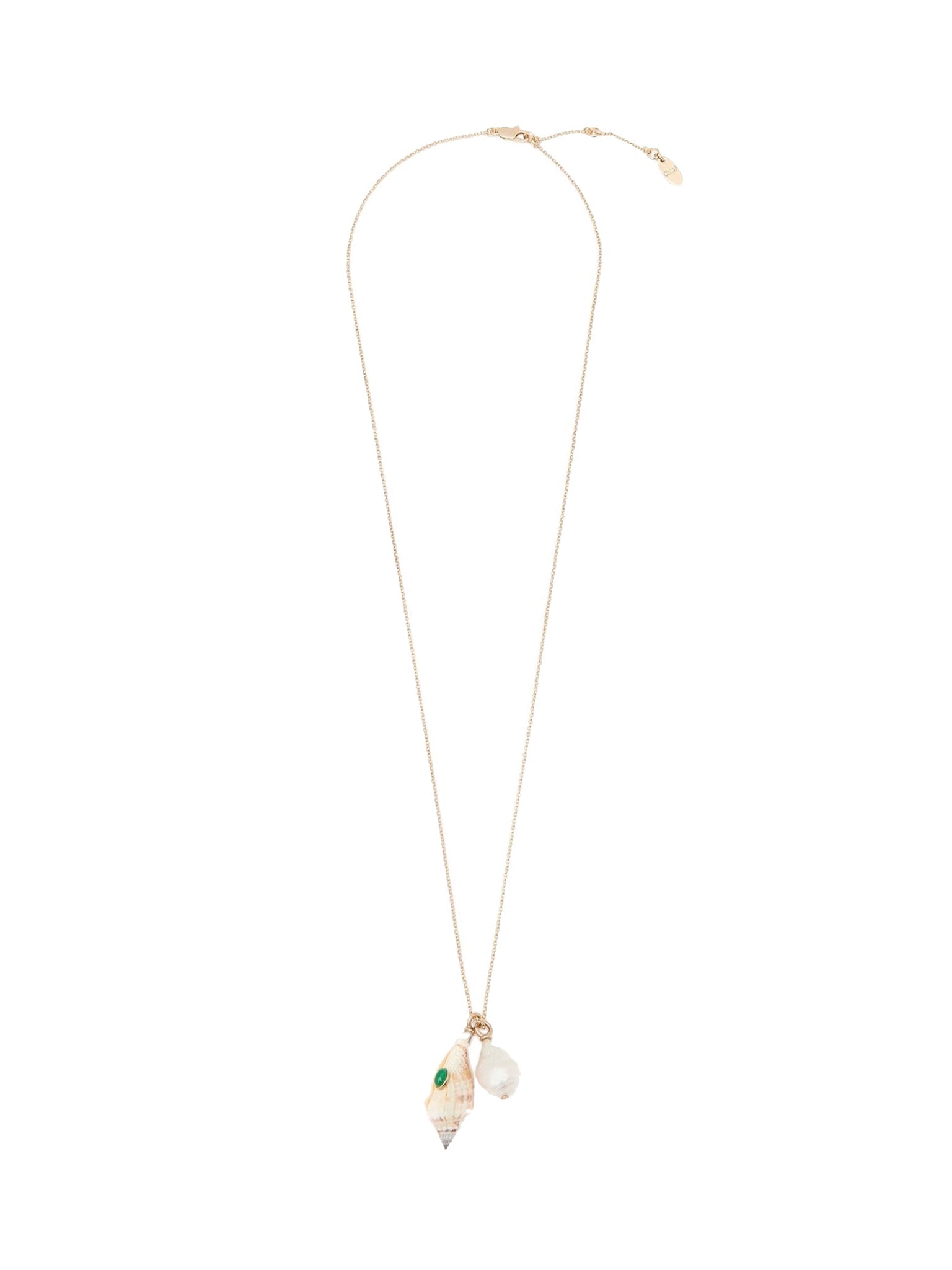 Collier Lyv perle de culture et coquillage en laiton - Gold