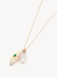 Collier Lyv perle de culture et coquillage en laiton - Gold