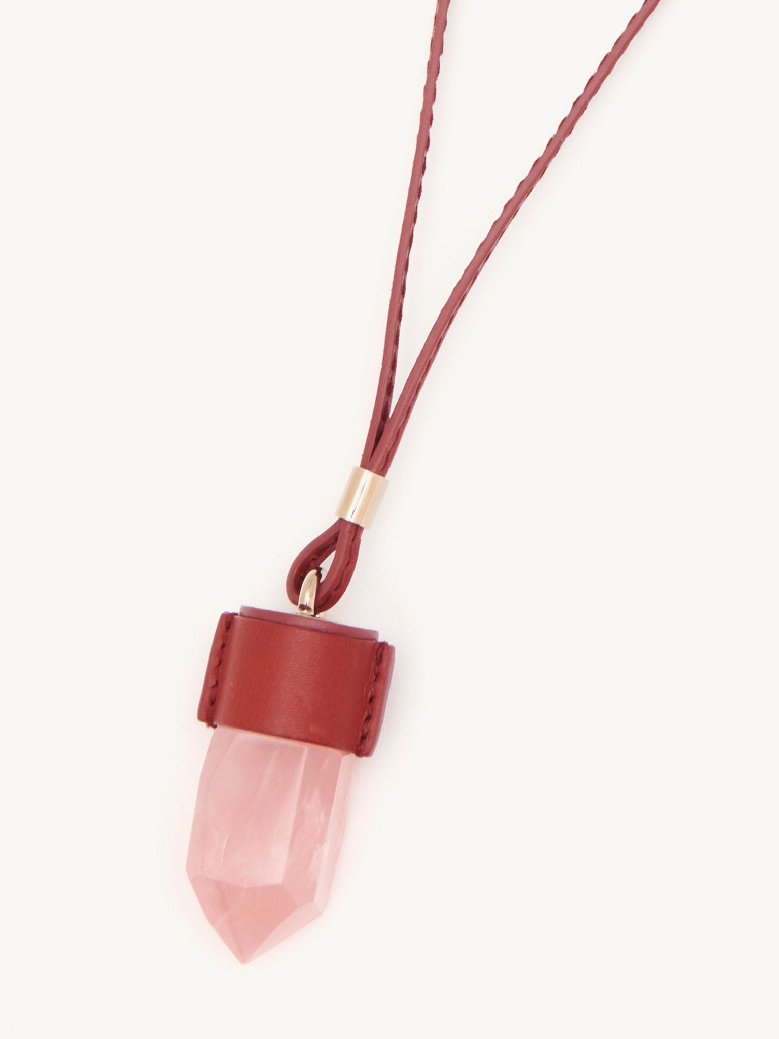 Collier Moyen Jemma en cuir et pierre semi préçieuse - Purple & Pink