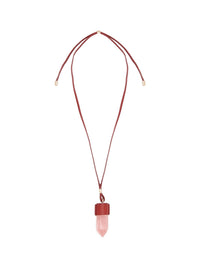 Collier Moyen Jemma en cuir et pierre semi préçieuse - Purple & Pink