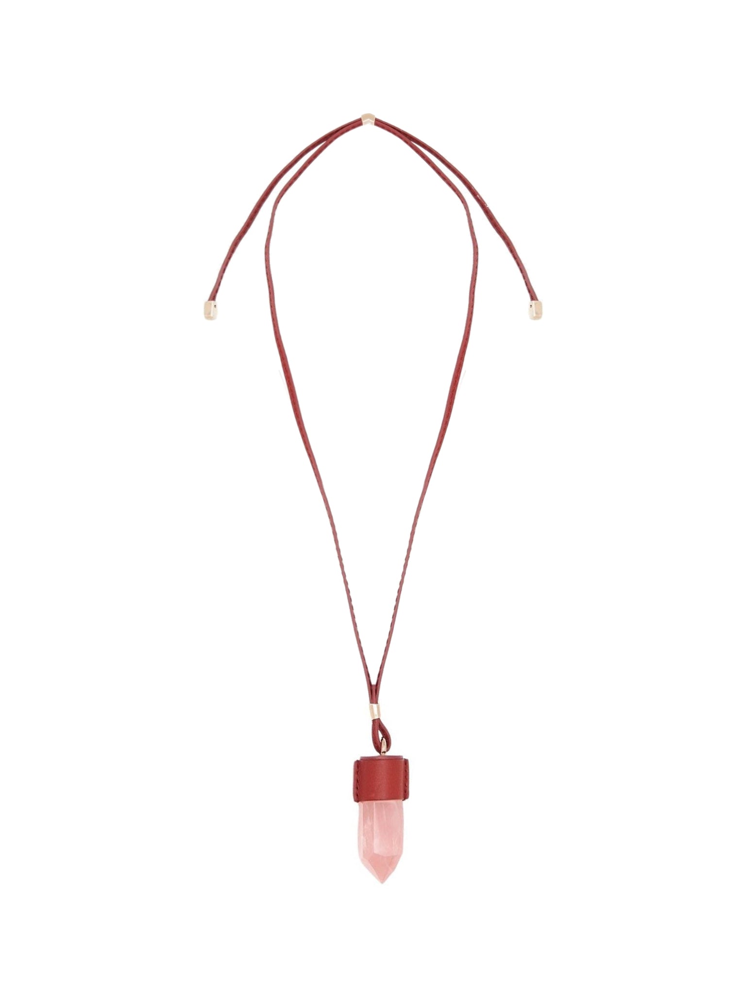 Collier Moyen Jemma en cuir et pierre semi préçieuse - Purple & Pink