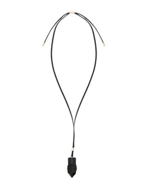 Collier moyen Jemma en cuir et pierre semi préçieuse - Black & Black