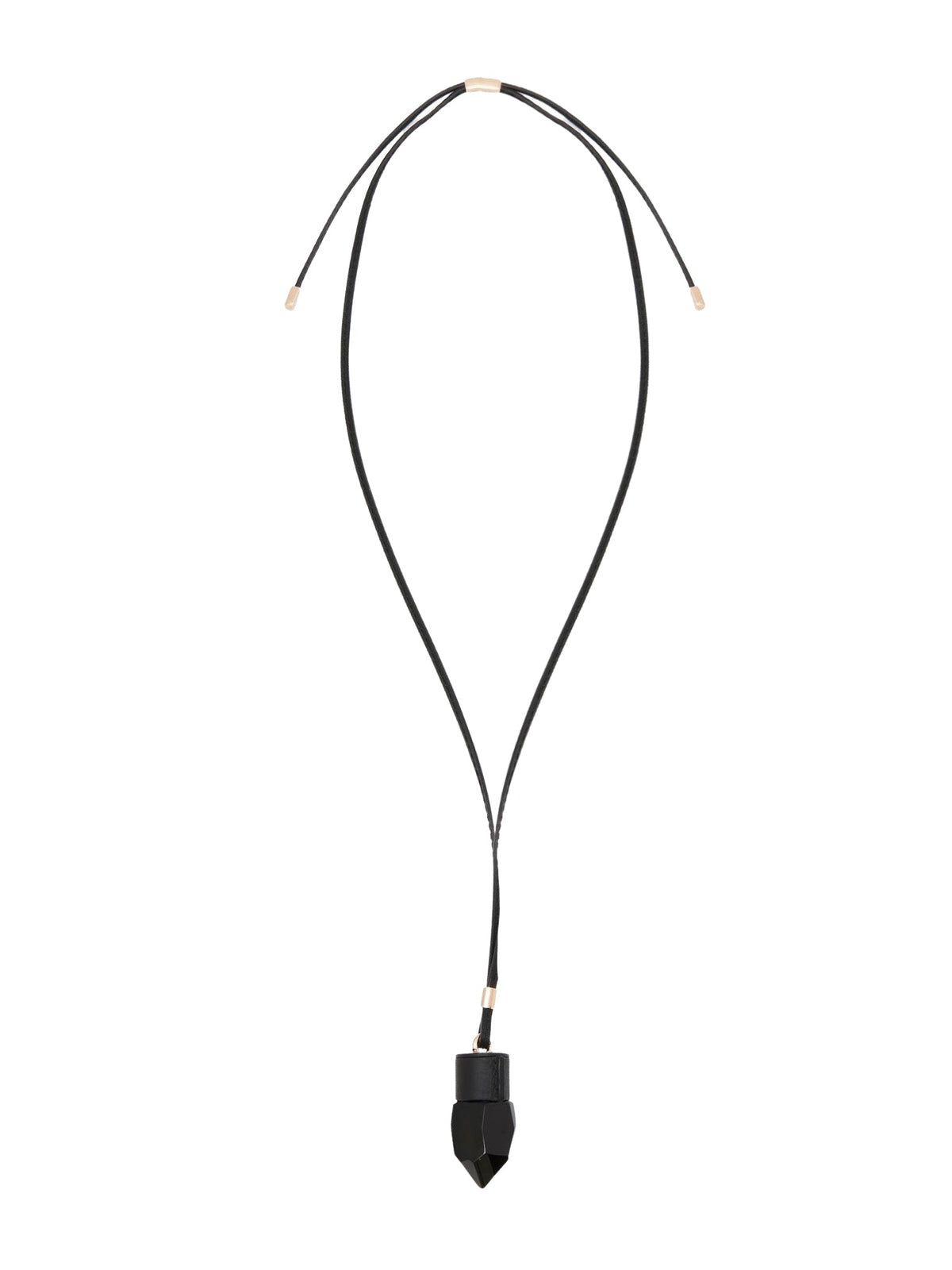 Collier moyen Jemma en cuir et pierre semi préçieuse - Black & Black