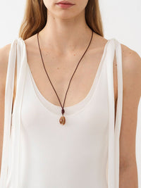 Collier Lyv coquillage Cypraea Helvola en laiton - Burgundy