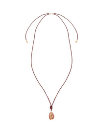 Collier Lyv coquillage Cypraea Helvola en laiton - Burgundy