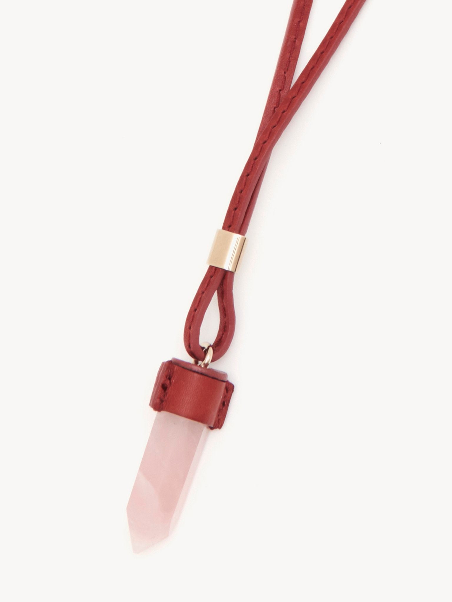 Collier mini Jemma en cuir et pierre semi préçieuse - Purple & Pink