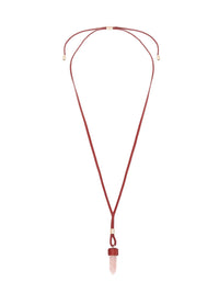 Collier mini Jemma en cuir et pierre semi préçieuse - Purple & Pink