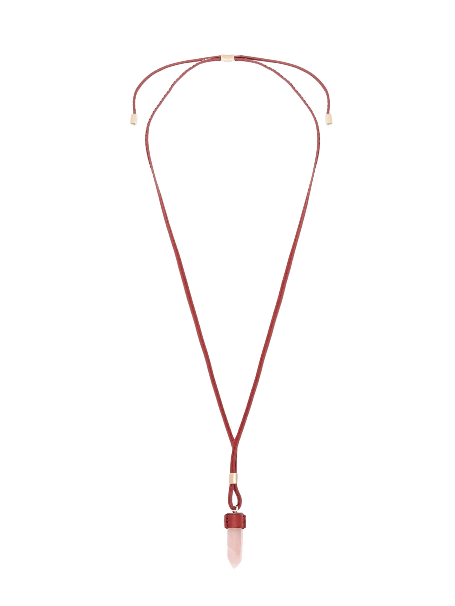 Collier mini Jemma en cuir et pierre semi préçieuse - Purple & Pink