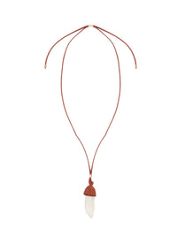 Collier large Jemma en cuir - Brown & White