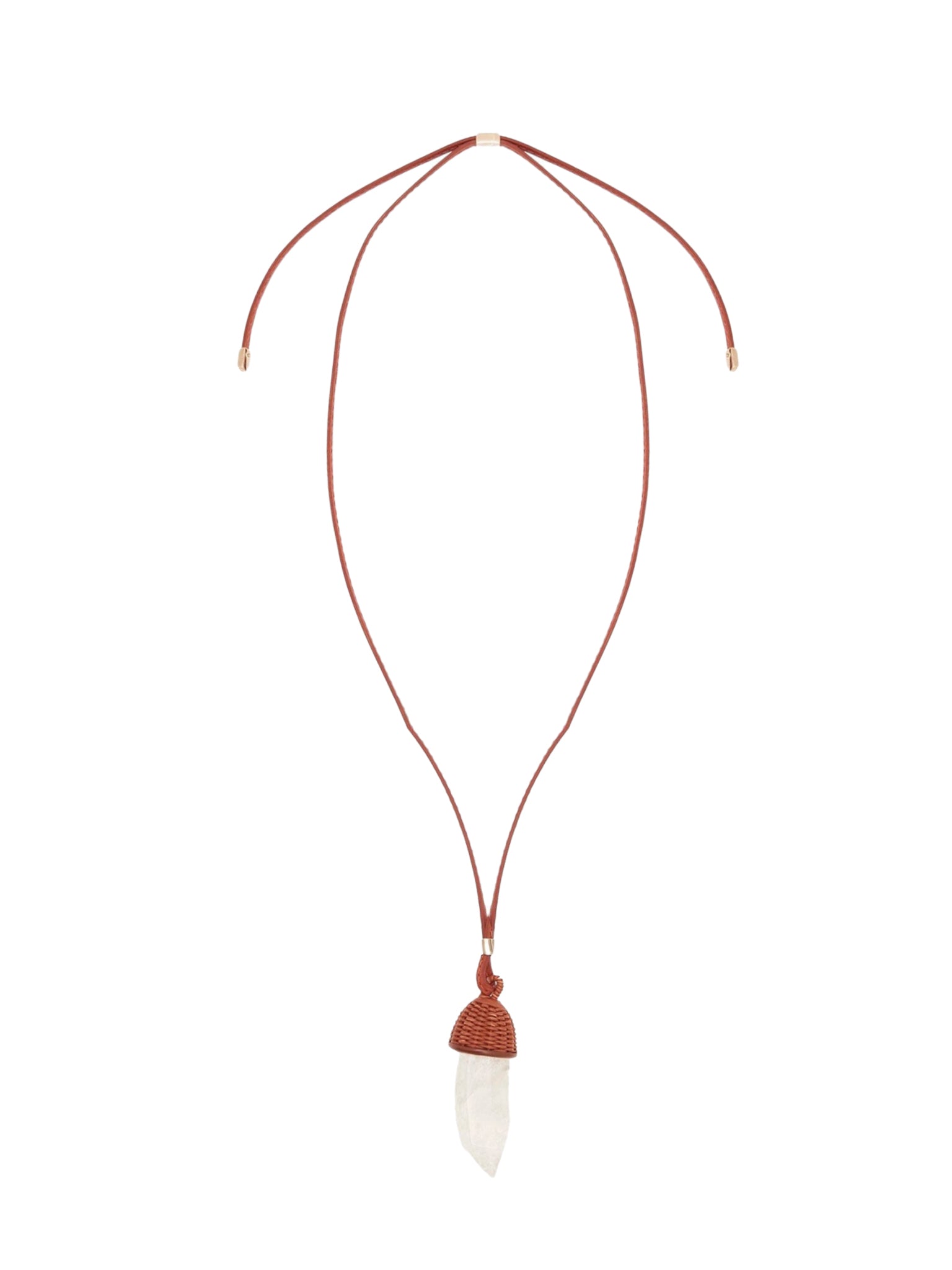 Collier large Jemma en cuir - Brown & White