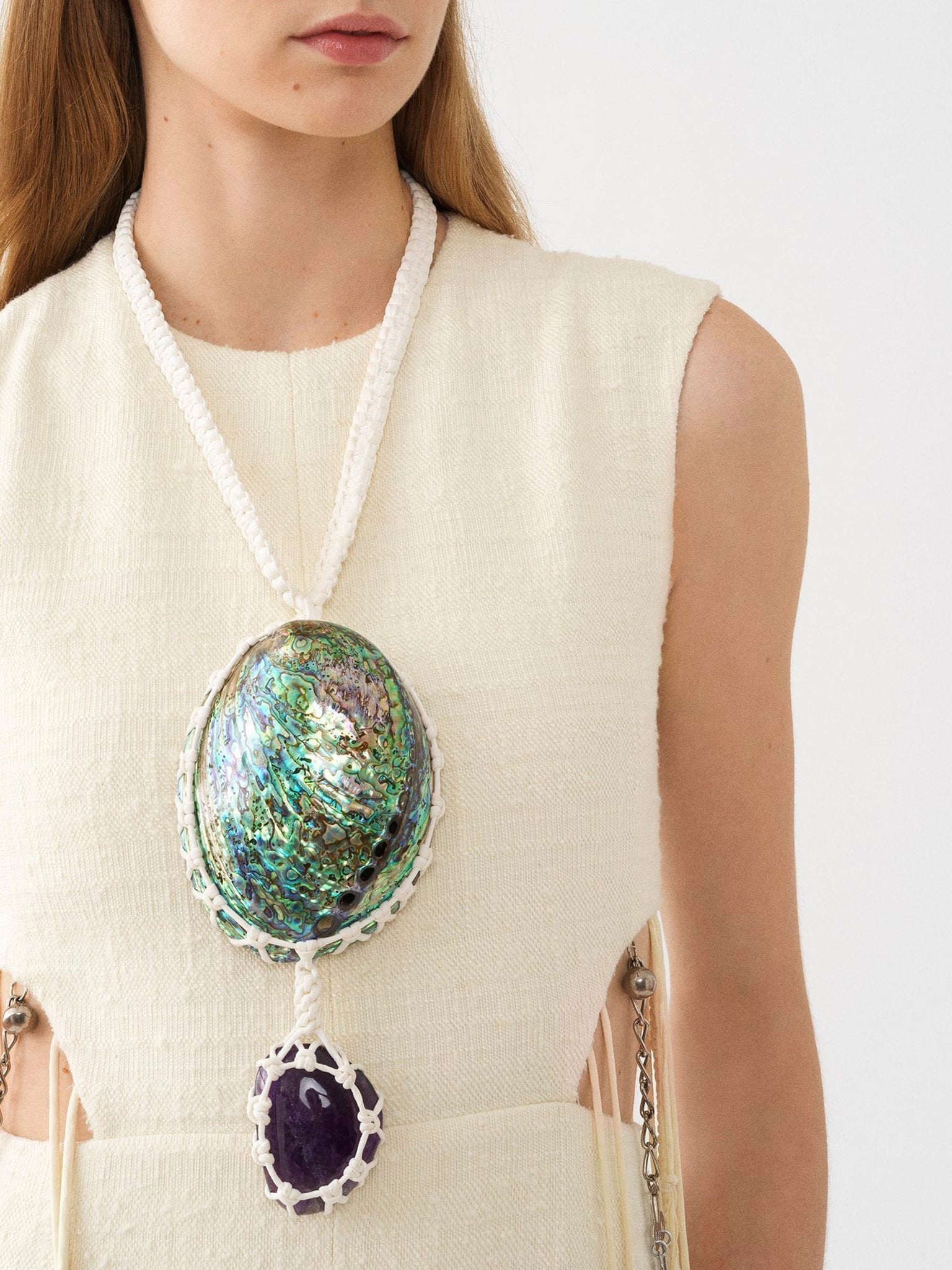 Collier Larry en soie - White