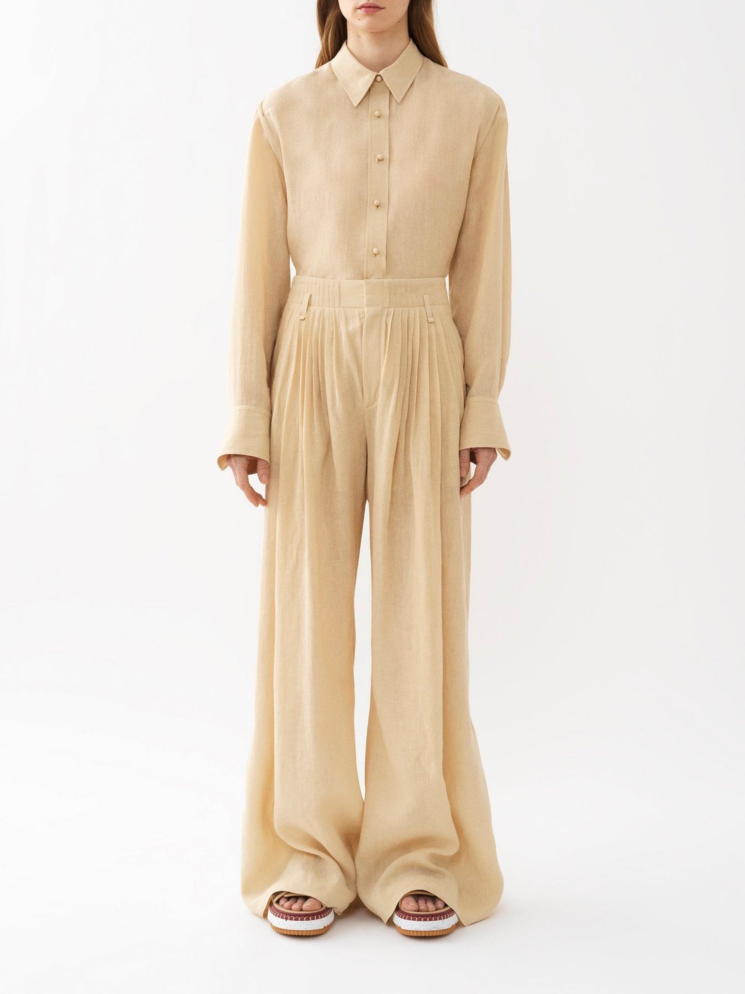 Chemise oversize en lin - Pastel Pink