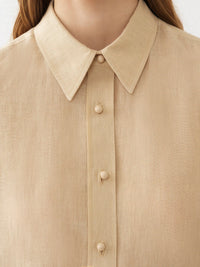 Chemise oversize en lin - Pastel Pink