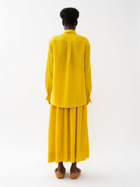 Chemise oversize en lin - Mustard